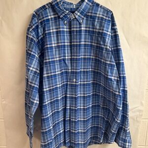 Polo Ralph Lauren Classic Fit Plaid Button Shirt Mens 3XB Flesh Pony Preppy Blue